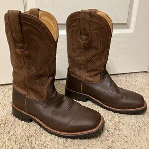 TECOVAS Boots THE MIDLAND Soil Bison VIBRAM SOLES Brown - Sz 9.5 EE Very Nice!